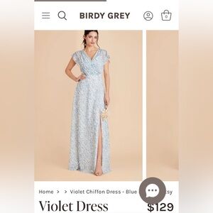 Birdy Grey Violet Dress- Chiffon blue dreamy ditsy Large